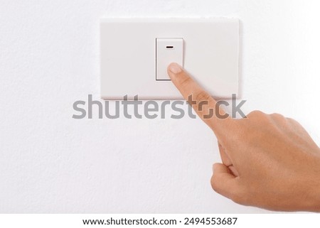 Turn on-off the light switch. to save electricity