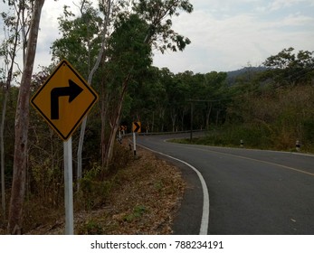 Turn Right Ahead Warning Signs On Stock Photo 788234191 | Shutterstock