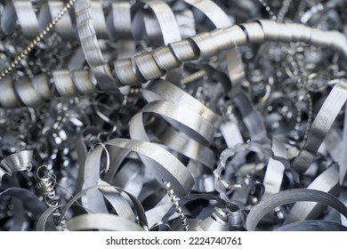 Turning and miling industry scrap of steel background,Small roughness sharpness,Steel scrap materials recycling
 - Shutterstock ID 2224740761