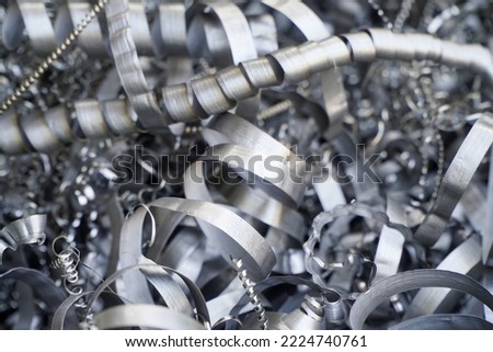 Turning and miling industry scrap of steel background,Small roughness sharpness,Steel scrap materials recycling
