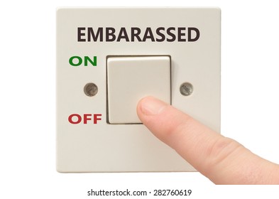 Turning Off Embarassed With Finger On Electrical Switch