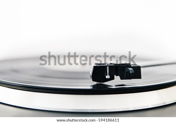 Turntable Vinyl Record Player On White Backgrounds Textures Stock Image