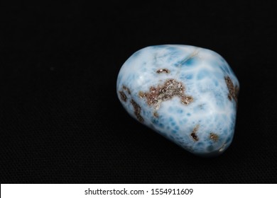 Turqoise Larimar Gemstone On A Black Background