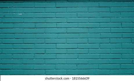 Turquoise Blue Brick Wall Background