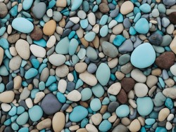 Turquoise And Blue Sea Nature Pebbles Background. Blue Pebbles Texture. Pebbles Background. Beach Stones. Sea Pebble Beach. Beautiful Nature. Turquoise Color