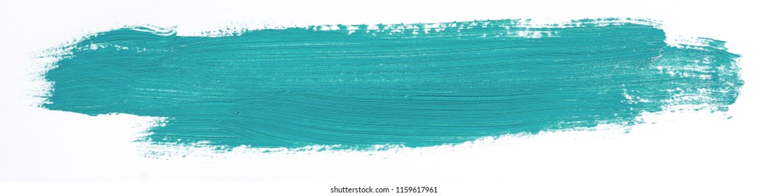 Turquoise Brush Stroke Isolated Over White Background