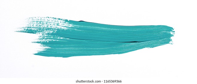 Turquoise brush stroke isolated over white background - Shutterstock ID 1165369366