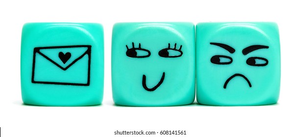 Turquoise Conceptual Dices - Jealousy, Not Corresponded Love Letterbox