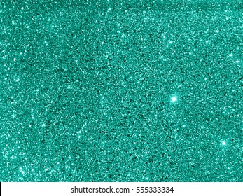 Turquoise Glitter Texture Background Close Up