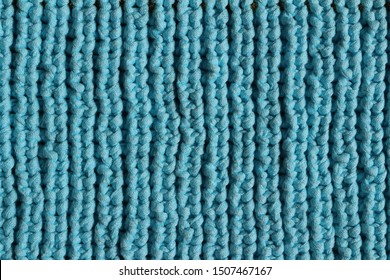 Turquoise Knitting Pattern In Brioche Stitch - Texture Background