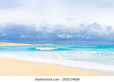 Turquoise Mediterranean sea at El Alamein near Alexandria, Egypt, with storm clouds gathering - Powered by Shutterstock