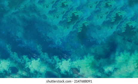 Turquoise Ocean Surface Pattern HD Background, Planktons In the Deep Blue Waters Texture, Phytoplankton Bloom in the Barents Sea Backdrop. Manipulated photo. Elements of this image furnished by NASA.