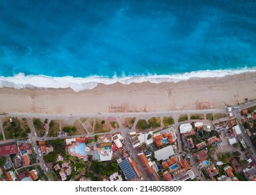 Turquoise Sea in the Oludeniz Beach Drone Photo, Aegean Sea Fethiye, Mugla Turkey - Shutterstock ID 2148058809