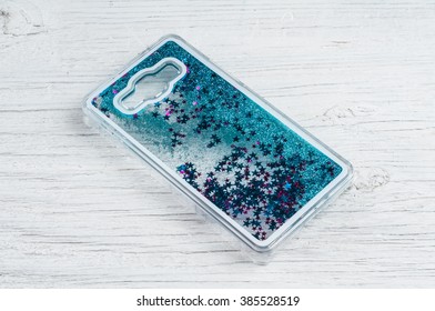 Turquoise And Shinny Plastic Protective Case For Smart Phone