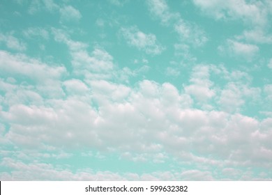 Turquoise Sky With Cloud.