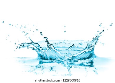 Turquoise Water Splash Isolated On White Stock Photo 1229500918 ...