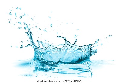 Turquoise Water Splash Isolated On White Stock Photo 220758364 ...