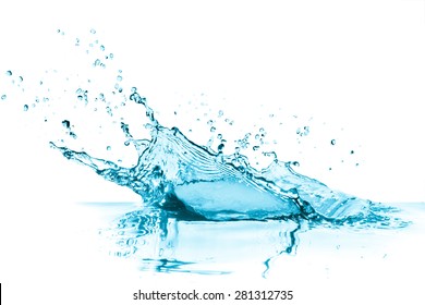 Turquoise Water Splash Isolated On White Stock Photo 281312735 ...