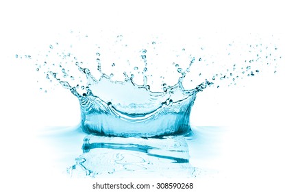 Turquoise Water Splash Isolated On White Stock Photo 308590268 ...