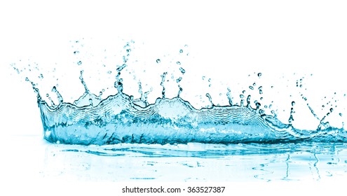 Turquoise Water Splash Isolated On White Stock Photo 363527387 ...