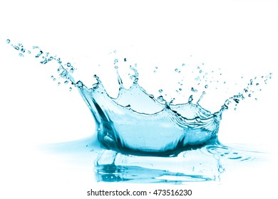 Turquoise Water Splash Isolated On White Stock Photo 473516230 ...