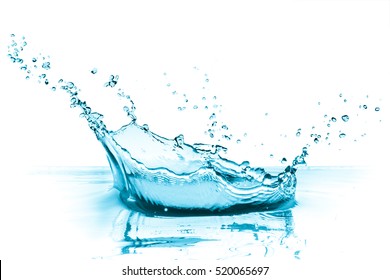 Turquoise Water Splash Isolated On White Stock Photo 520065697 ...