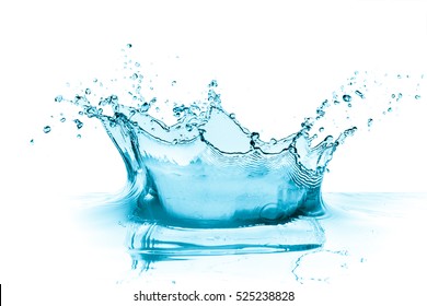 Turquoise Water Splash Isolated On White Stock Photo 525238828 ...