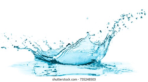 Turquoise Water Splash Isolated On White Stock Photo 735248503 ...