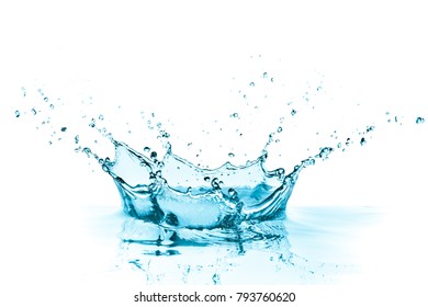 Turquoise Water Splash Isolated On White Stock Photo (Edit Now) 793760620