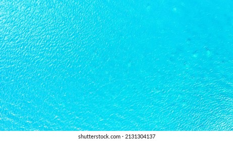 Turquoise Water Texture. Top Down Aerial Drone Shot