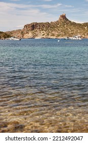 Turquoise Waters In Cabrera Island Shoreline Landscape. Balearic Islands. Spain