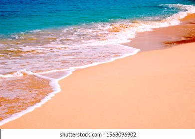 Turquoise Waves On Pink Sand Beach, Harbor Island, Eluethera, Bahamas