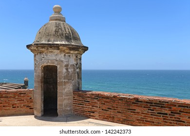 Turret At Castillo San Cristobal In San Juan, Puerto Rico During Sunny Day