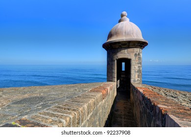 Turret At Castillo San Cristobal In San Juan, Puerto Rico.