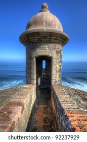 Turret At Castillo San Cristobal In Old San Juan, Puerto Rico.