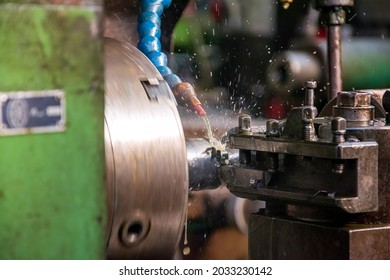 Turret Lathe In Operation For Metal Processing. Metalworking Is The Process Of Shaping And Reshaping Metals To Create Useful Objects, Parts, Assemblies, And Large Scale Structures.