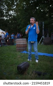 Turriaco, Gorizia, Italy - June 21, 2016: Anual Celebration Of June Solstice  Near River Soca With Dramatic Play On Open Park