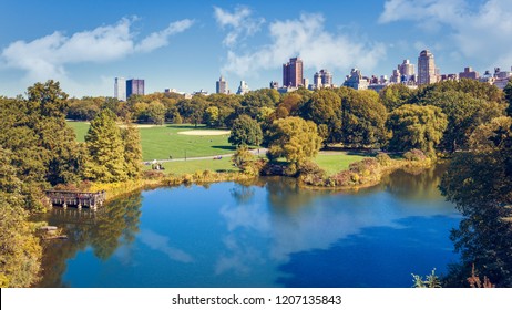 Turtle Pond And The Great Lawn In Central Park, New York City, USA