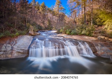 Turtleback Falls in Gorges State Park near Sapphire in North Carolina, USA - Shutterstock ID 2084074765