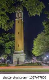Tuscaloosa, AL - May 2, 2019 - Denny Chimes at Night at University Of Alabama