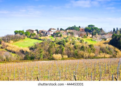 Tuscan Village On The Hill In The Province Of Pisa (Tuscany - Italy)