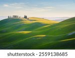 Tuscany, rural landscape in Crete Senesi land. Rolling hills, cypresses trees, Siena, Italy