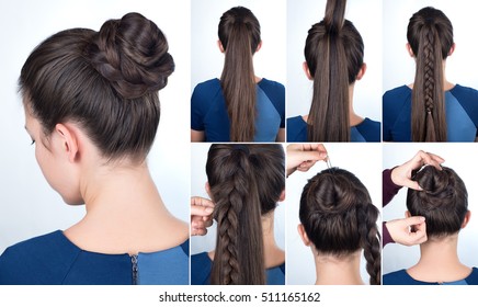 Hairstyle Tutorial Braids Images Stock Photos Vectors