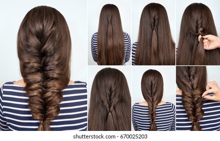 Hairstyle Tutorial Braids Images Stock Photos Vectors