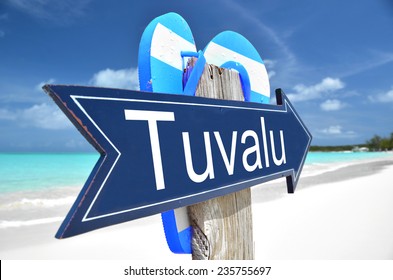 Tuvalu (a Polynesian Island) Arrow On The Beach