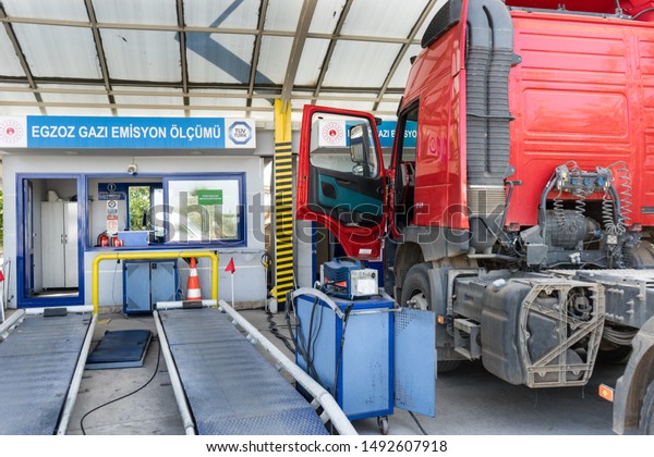 TUVTURK Vehicle inspection station is the\
place where biennial or annual  periodic inspections of vehicles\
are carried out. exhaust gas emission measurement . Antalya-TURKEY\
31.August.2019