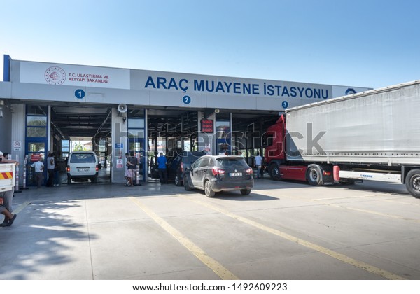 TUVTURK vehicle inspection station is the\
place where biennial or annual  periodic inspections of vehicles\
are carried out. Antalya-TURKEY\
31.August.2019