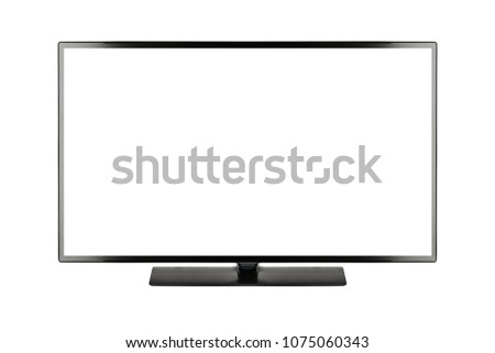TV 4K flat screen lcd or oled, plasma realistic illustration, White blank HD monitor mockup, Modern video panel white flatscreen with clipping path