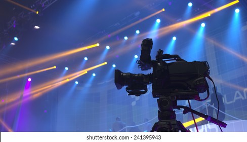 Tv Camera In A Concert Hall