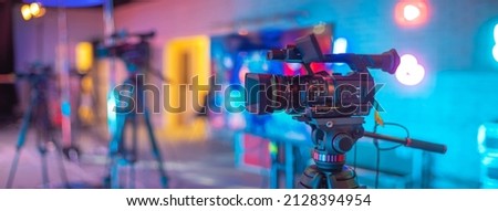 TV camera in recording and live studio